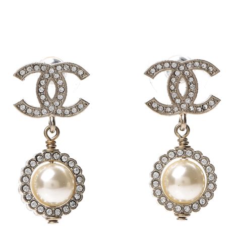 chanel pearl and diamond earrings|Chanel earrings for cheap outlet.